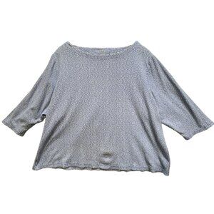 Croft & Barrow Women's Boat Neck T-Shirt Oeko-Tex Standard 100 Size 2X Geo Blue